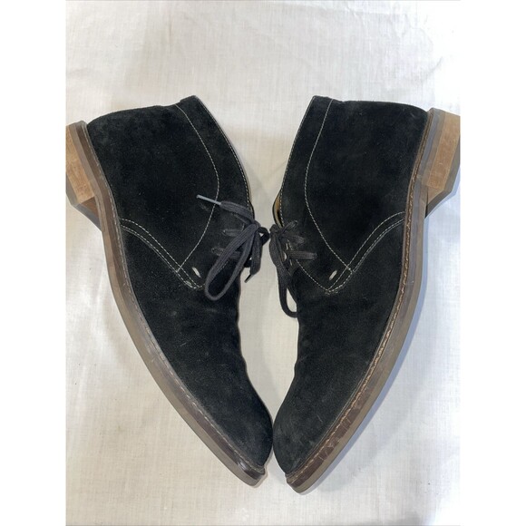 Vionic Chukka Boots Mens Size 13 M Black Suede Leather Lace Up Block Heels EUC - Picture 2 of 12